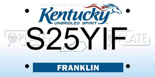 S25YIF Kentucky License Plate