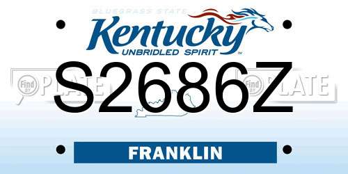 S2686Z Kentucky License Plate