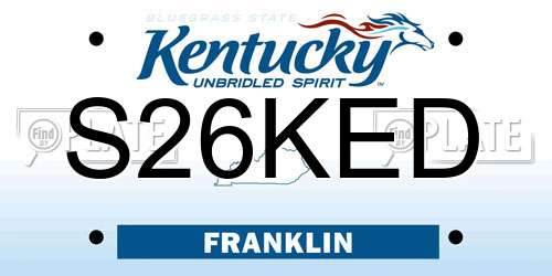 S26KED Kentucky License Plate