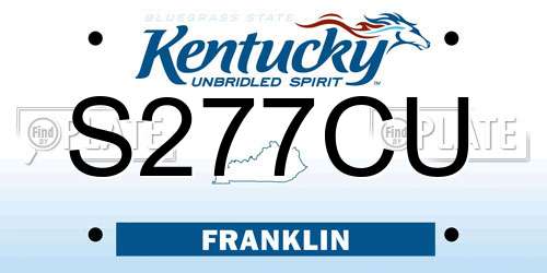 S277CU Kentucky License Plate