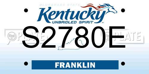 S2780E Kentucky License Plate