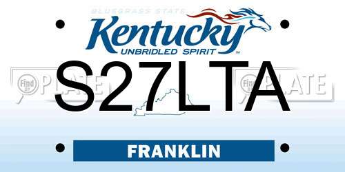 S27LTA Kentucky License Plate
