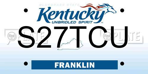 S27TCU Kentucky License Plate