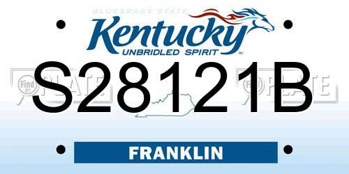 S28121B Kentucky License Plate