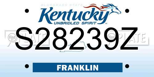 S28239Z Kentucky License Plate