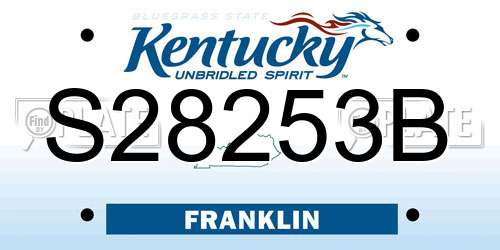 S28253B Kentucky License Plate
