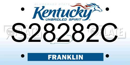 S28282C Kentucky License Plate