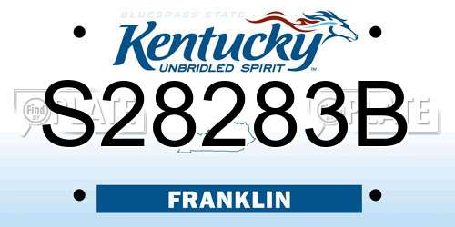 S28283B Kentucky License Plate