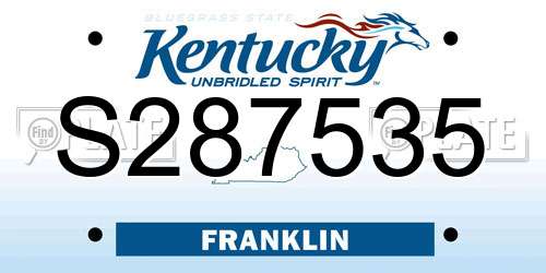 S287535 Kentucky License Plate