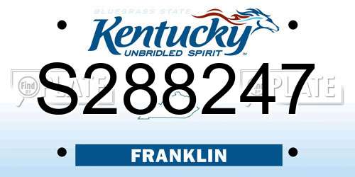 S288247 Kentucky License Plate