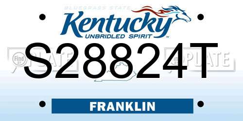 S28824T Kentucky License Plate