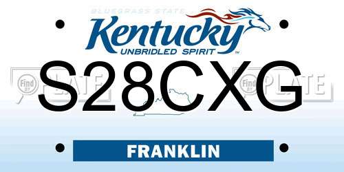 S28CXG Kentucky License Plate