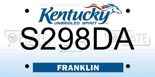 S298DA Kentucky License Plate