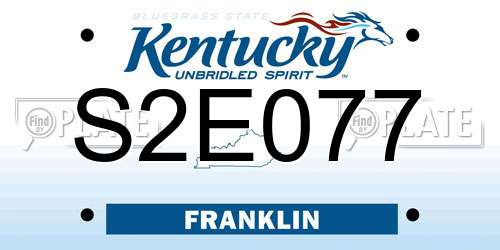 S2E077 Kentucky License Plate