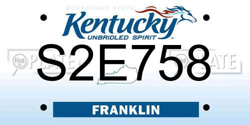 S2E758 Kentucky License Plate