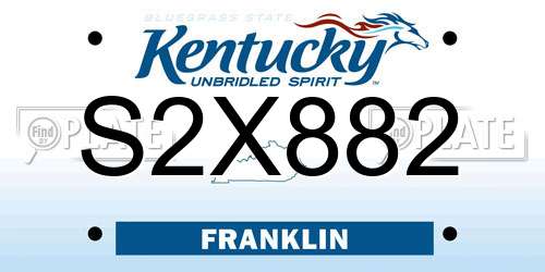 S2X882 Kentucky License Plate