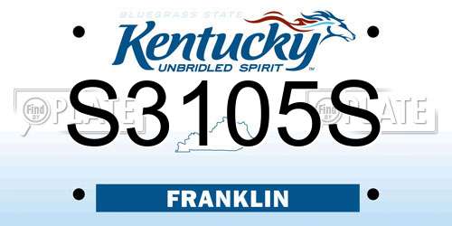 S3105S Kentucky License Plate