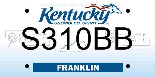 S310BB Kentucky License Plate
