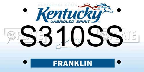 S310SS Kentucky License Plate