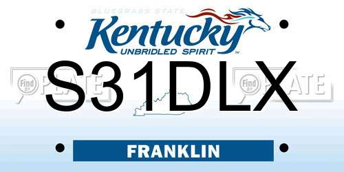 S31DLX Kentucky License Plate
