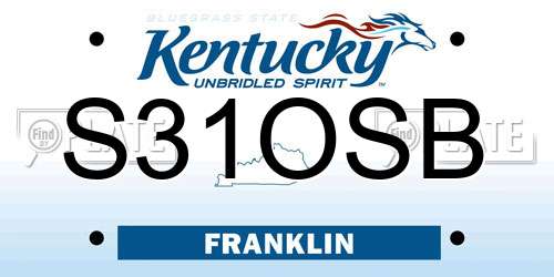 S31OSB Kentucky License Plate