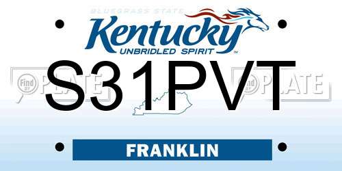 S31PVT Kentucky License Plate