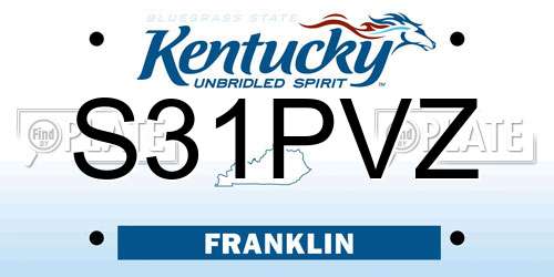 S31PVZ Kentucky License Plate