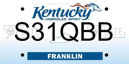 S31QBB Kentucky License Plate