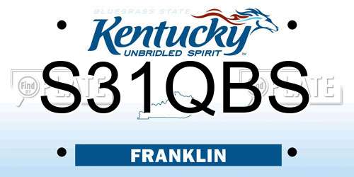 S31QBS Kentucky License Plate