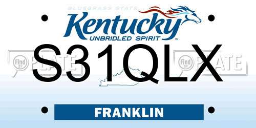 S31QLX Kentucky License Plate