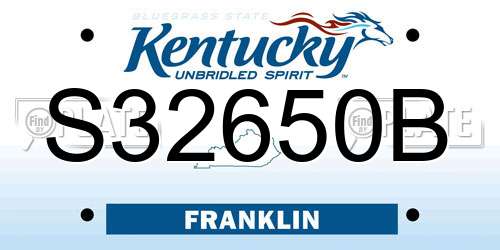 S32650B Kentucky License Plate