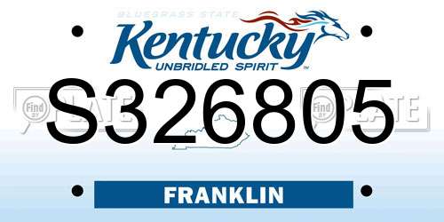 S326805 Kentucky License Plate