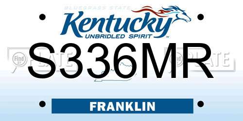S336MR Kentucky License Plate