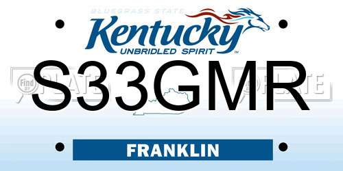 S33GMR Kentucky License Plate