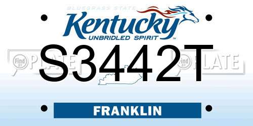 S3442T Kentucky License Plate