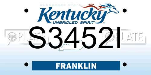 S3452I Kentucky License Plate