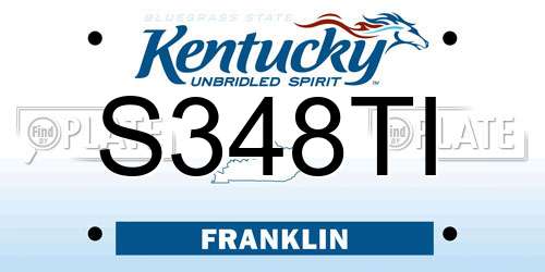 S348TI Kentucky License Plate
