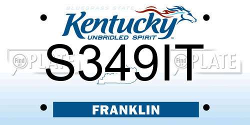 S349IT Kentucky License Plate