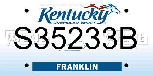S35233B Kentucky License Plate