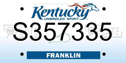 S357335 Kentucky License Plate