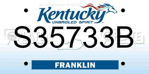 S35733B Kentucky License Plate