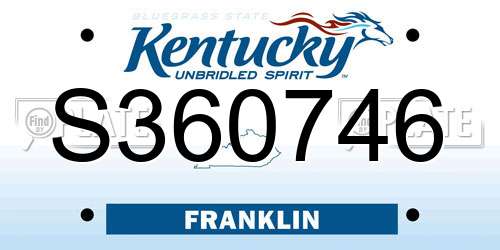 S360746 Kentucky License Plate