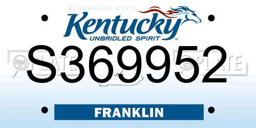 S369952 Kentucky License Plate