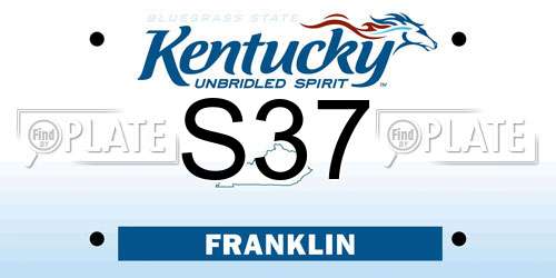 S37 Kentucky License Plate