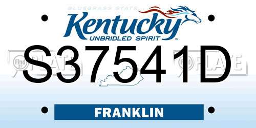 S37541D Kentucky License Plate