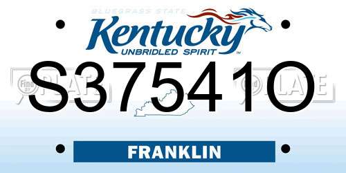 S37541O Kentucky License Plate