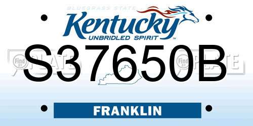 S37650B Kentucky License Plate