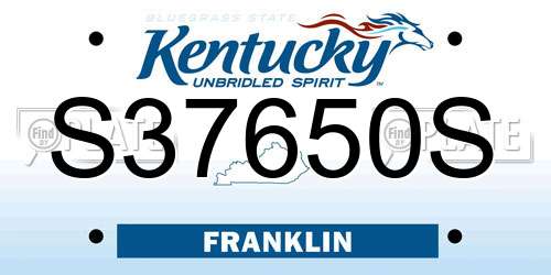 S37650S Kentucky License Plate