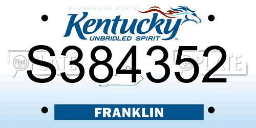 S384352 Kentucky License Plate