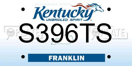 S396TS Kentucky License Plate